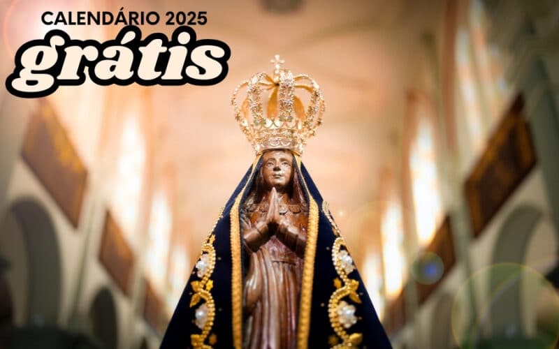 Baixe gratuitamente o Calendário 2025 de Nossa Senhora Aparecida em JPG e PDF. Organize seu ano com fé e inspiração divina!