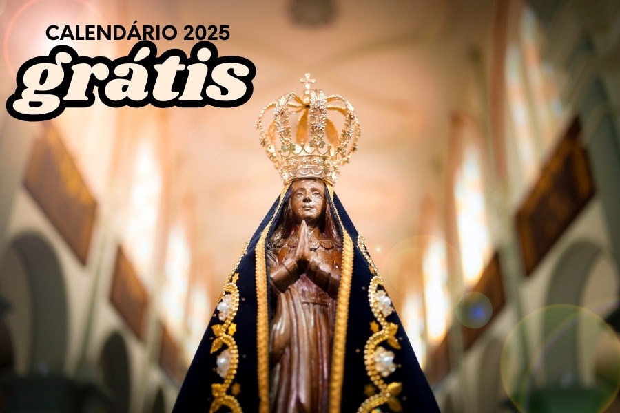 Baixe gratuitamente o Calendário 2025 de Nossa Senhora Aparecida em JPG e PDF. Organize seu ano com fé e inspiração divina!